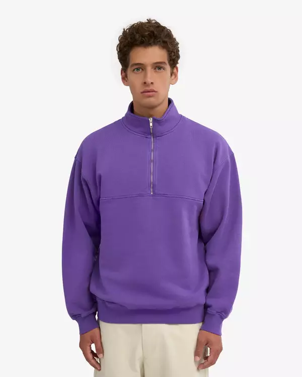 Colorful Standard Organic Quarter Zip Pullover Ultra Violett